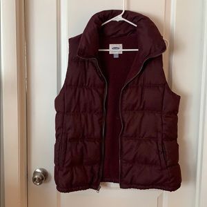 Burgundy Puffer Vest